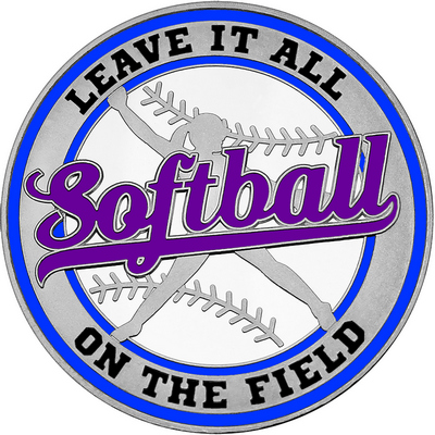 Purple "Softball" with Royal Blue Outer Circular Borders